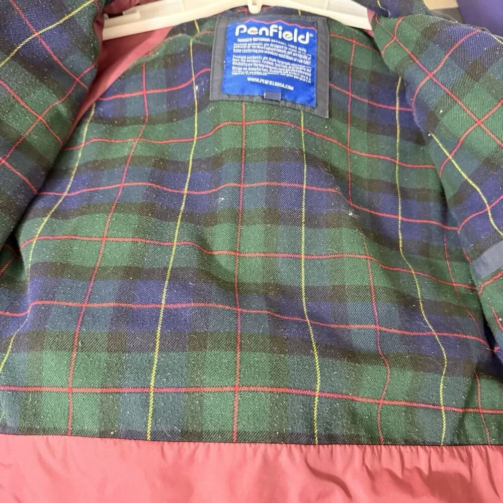 Penfield Women’s Utility Field Jacket 60/40 Navy Blue Sz S Flannel Lined Hood